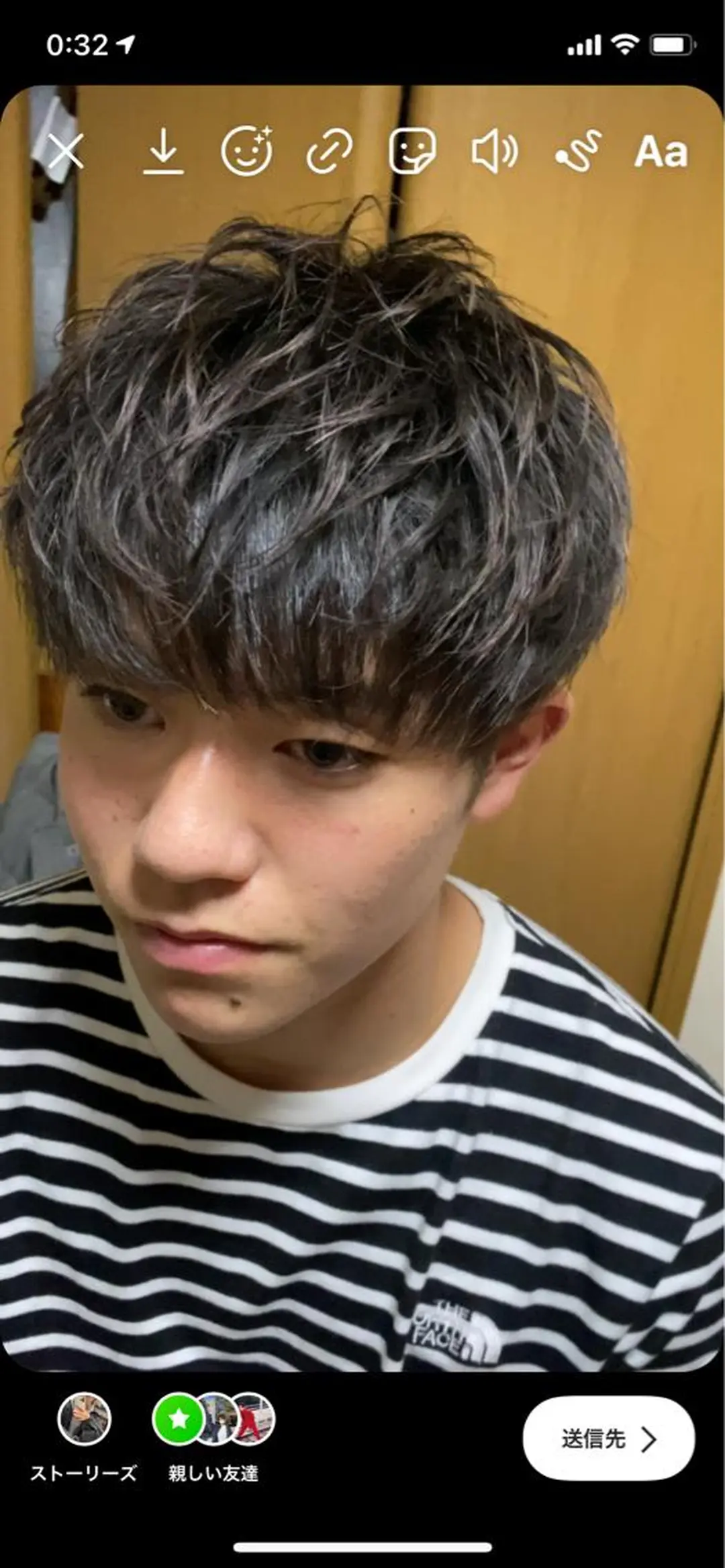 メンズ カット 柏のセンターパート のプロ関口 柊太のヘアスタイル