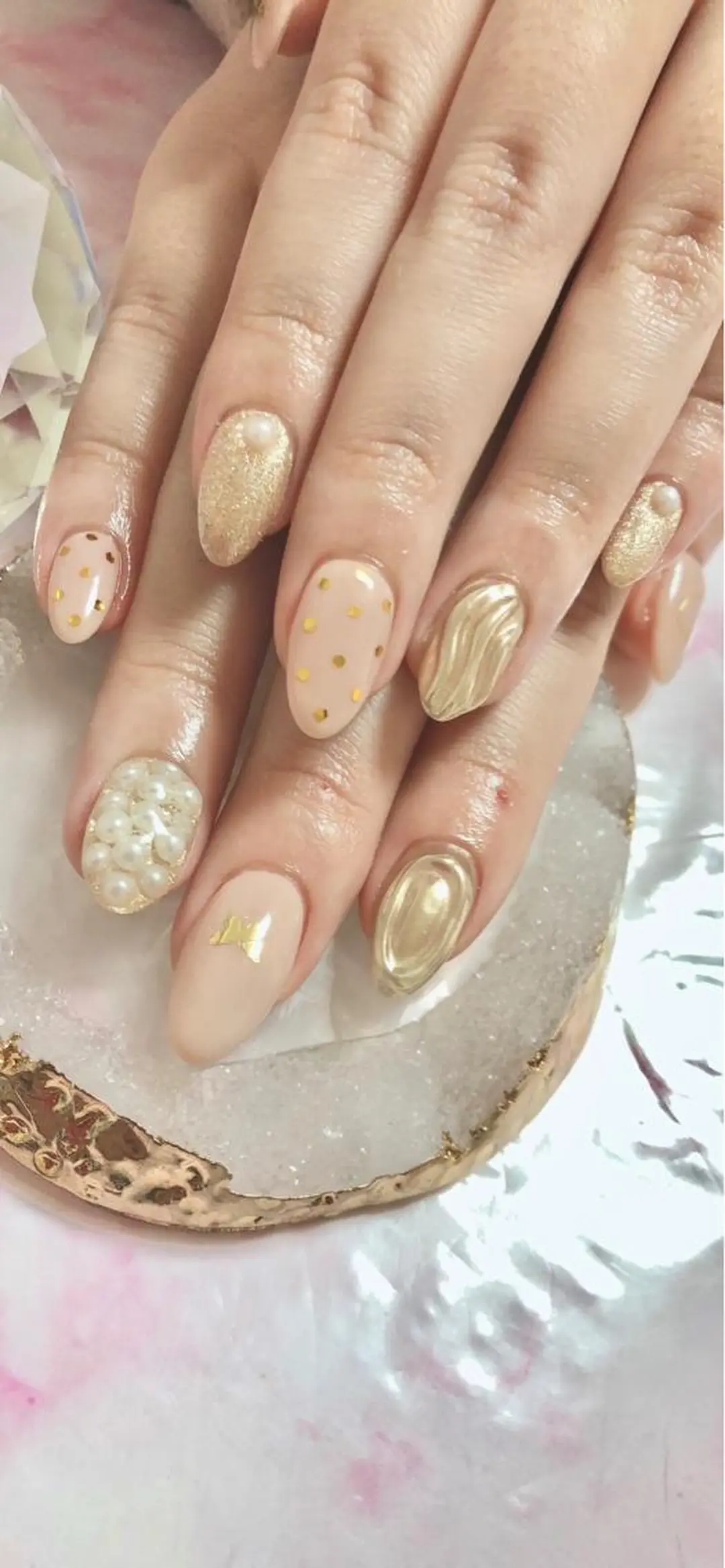 セミロング カラー キッズ ネイル マツエク・マツパ ハンドネイル ハンドケア 💎ビューティサロン 湘南　RIRAN💎のネイルデザイン