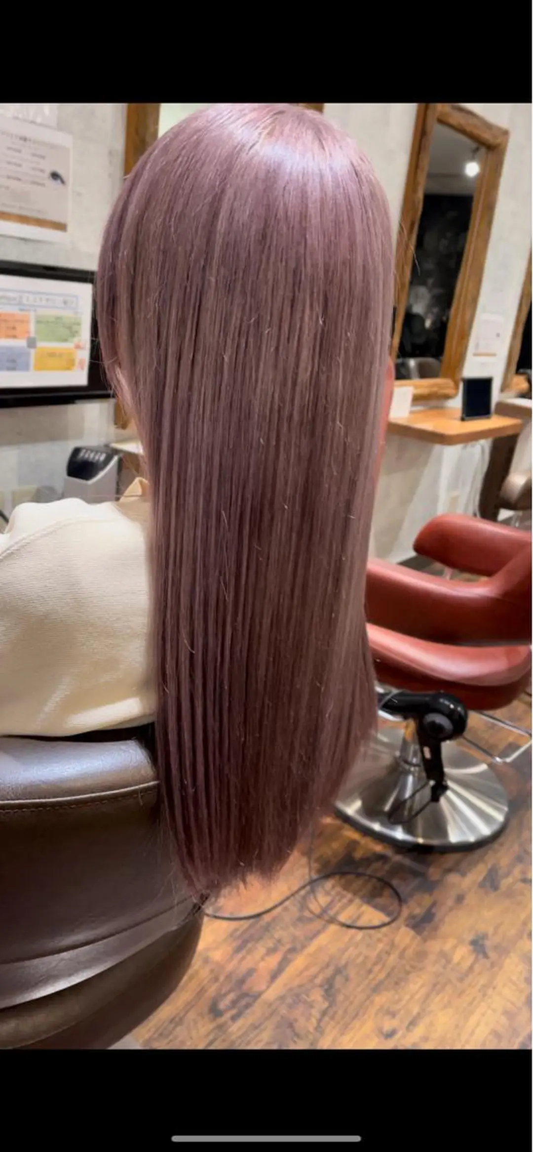 ロング パープルカラー ヘアカラー 渡部 翔  髪質改善カラーのヘアスタイル