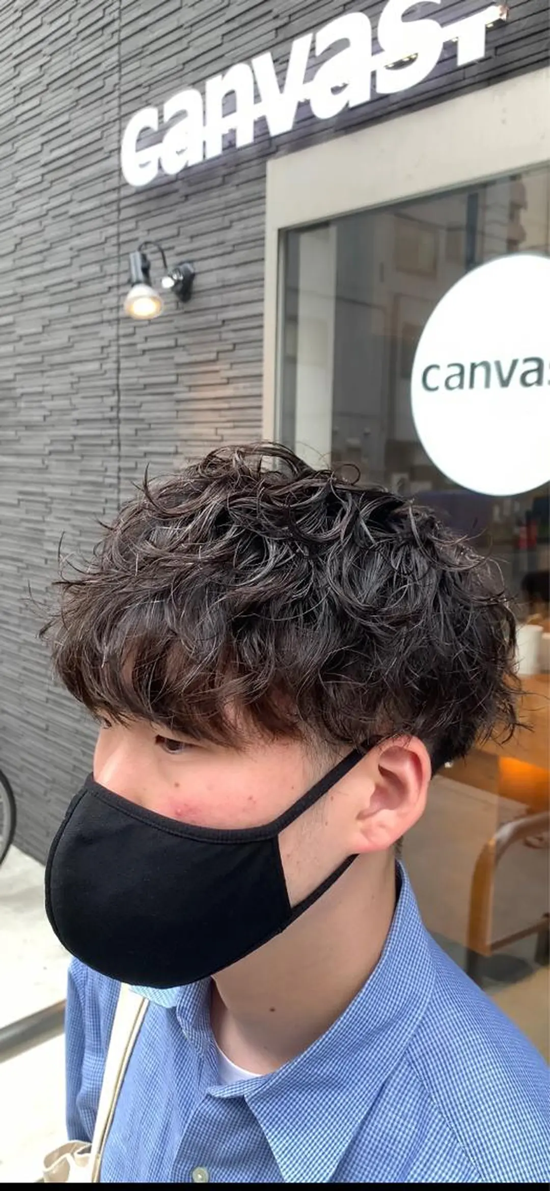 パーマ メンズ カット パーマ ボブ　くせ毛風パーマ 艶カラー/横山大樹のヘアスタイル
