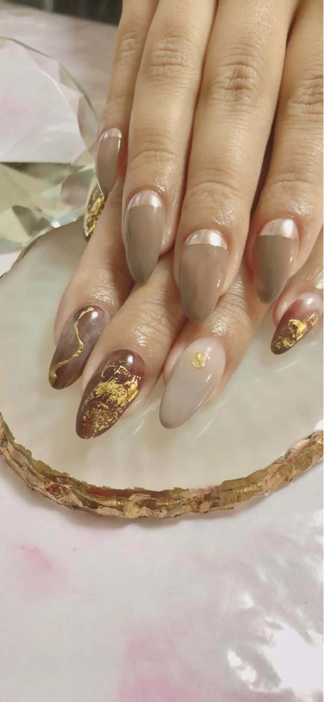 セミロング カラー キッズ ネイル マツエク・マツパ ハンドネイル ハンドケア 💎ビューティサロン 湘南　RIRAN💎のネイルデザイン