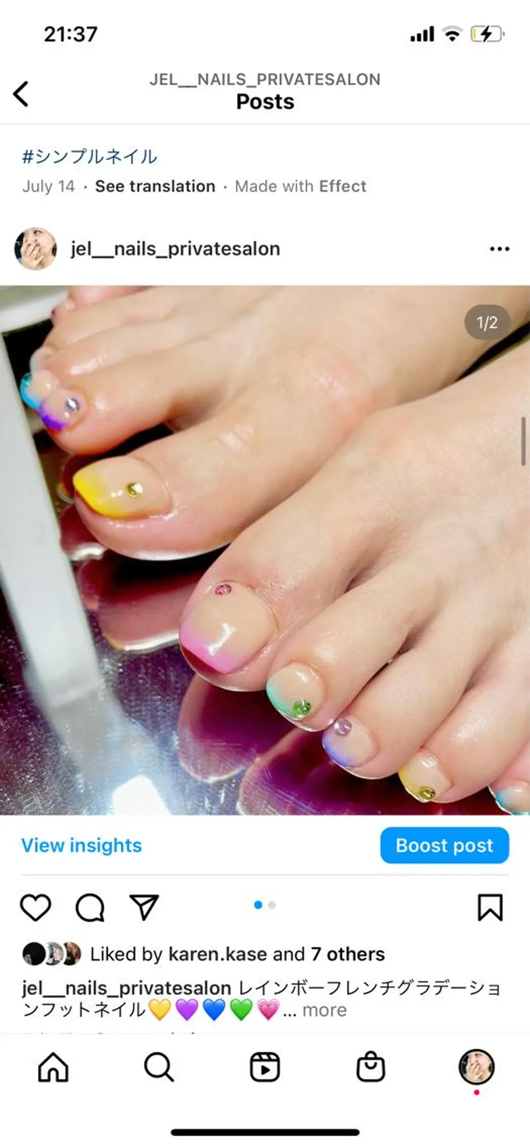 ネイル フットネイル 加瀬 アンジェリーのネイルデザイン