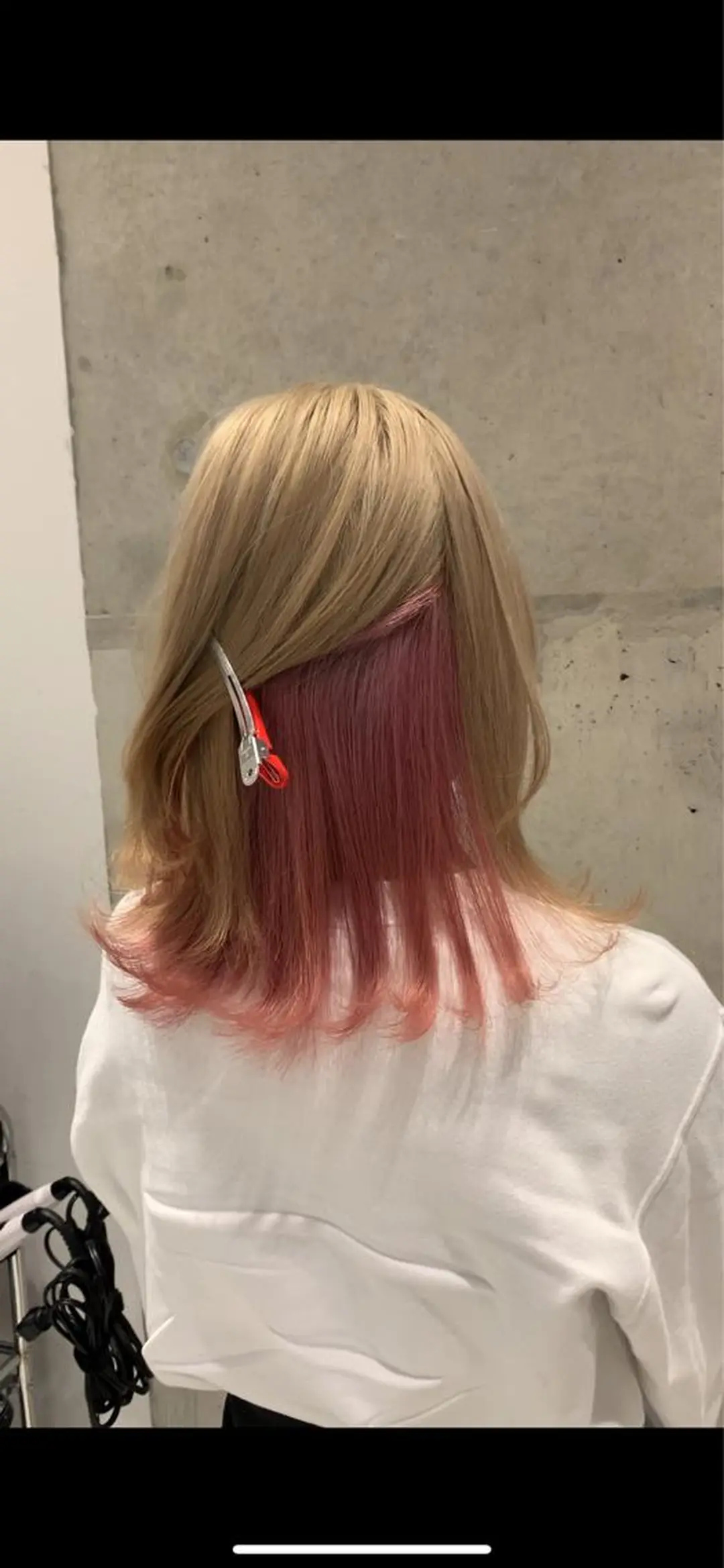 セミロング カラー ベージュカラー ピンクカラー サロウィン(SALOWIN)原宿iori店所属・ツヤツヤ ハイトーン/Reiのヘアスタイル