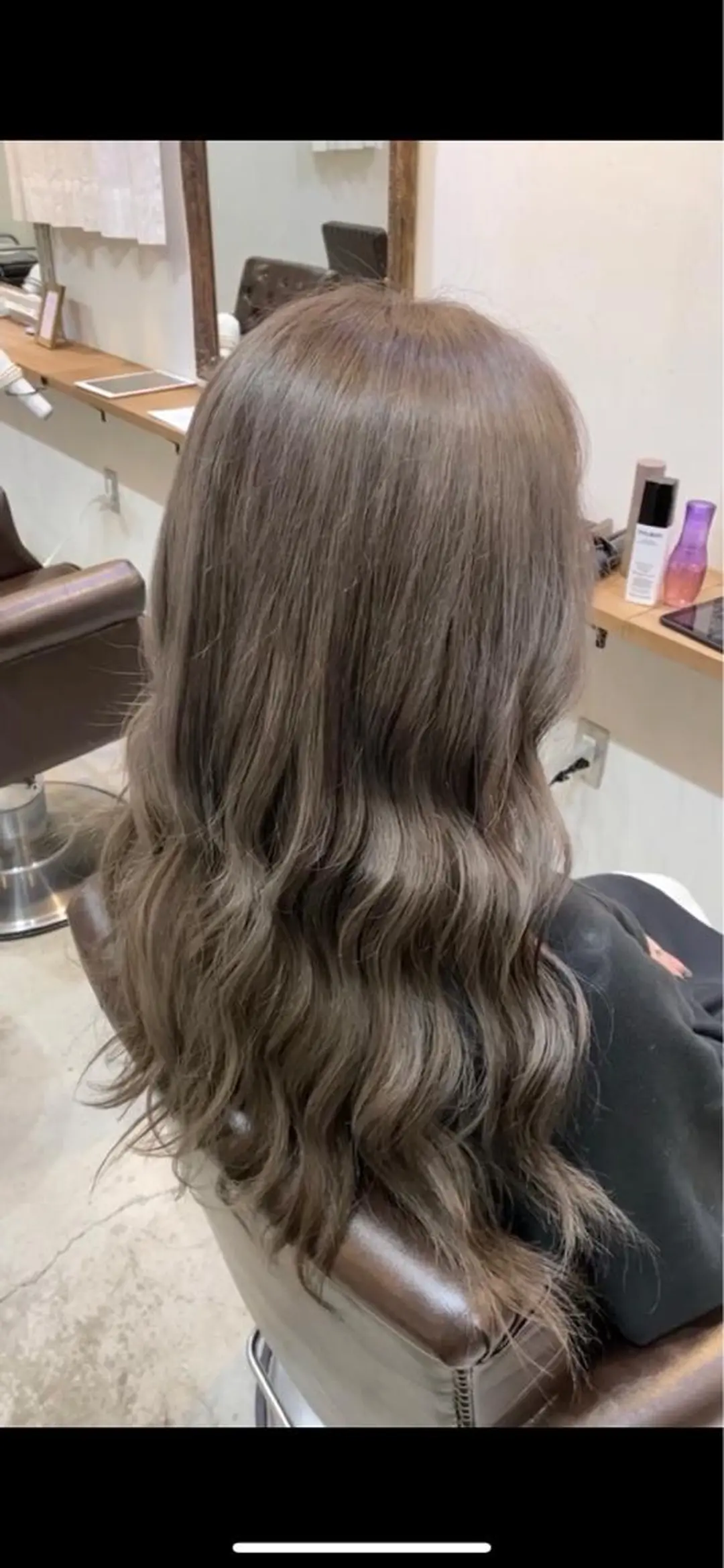 ロング カラー ブリーチ グレージュ カット ヘアカラー トリートメント rink / ETOILE +のヘアスタイル