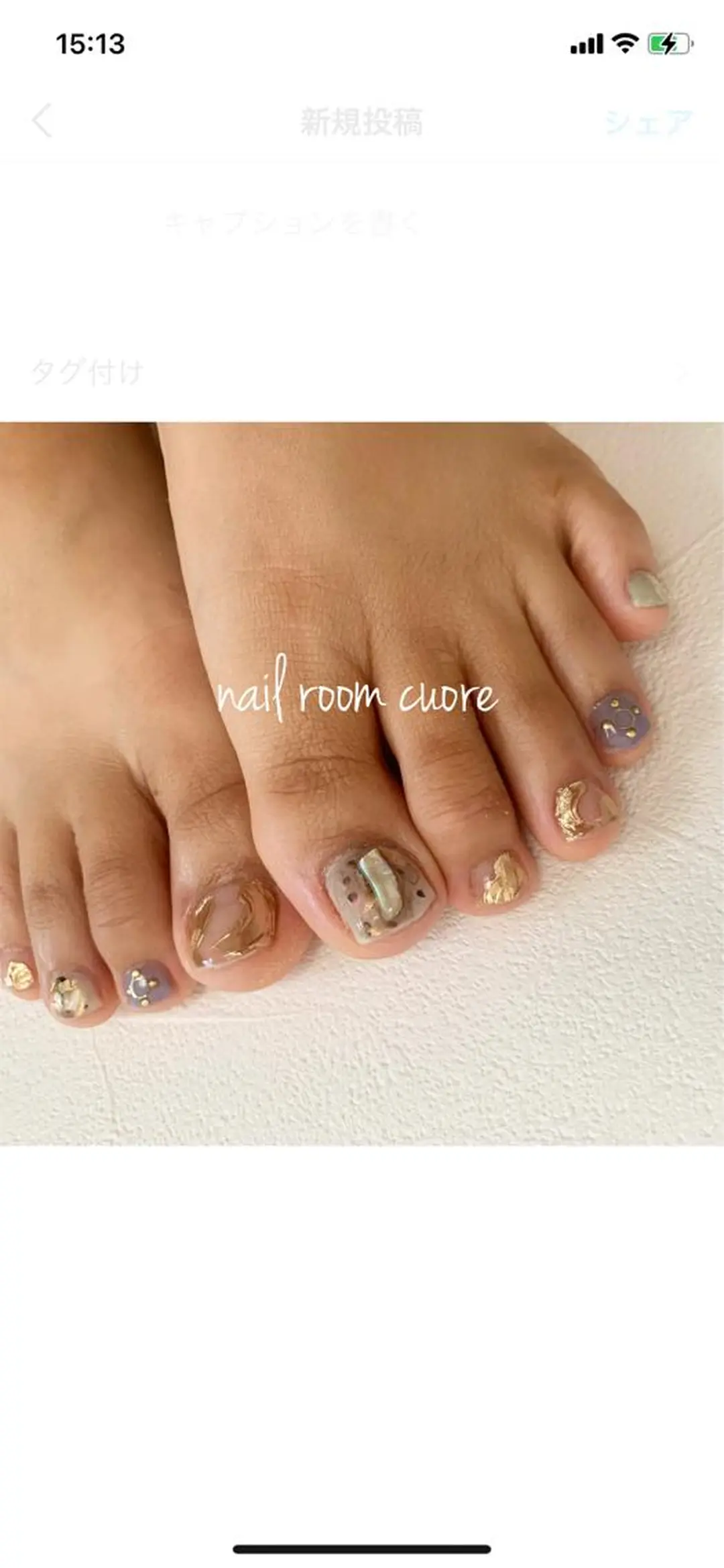 ネイル ニュアンスネイル フットネイル nail room  cuore所属・松尾 典子のネイルデザイン