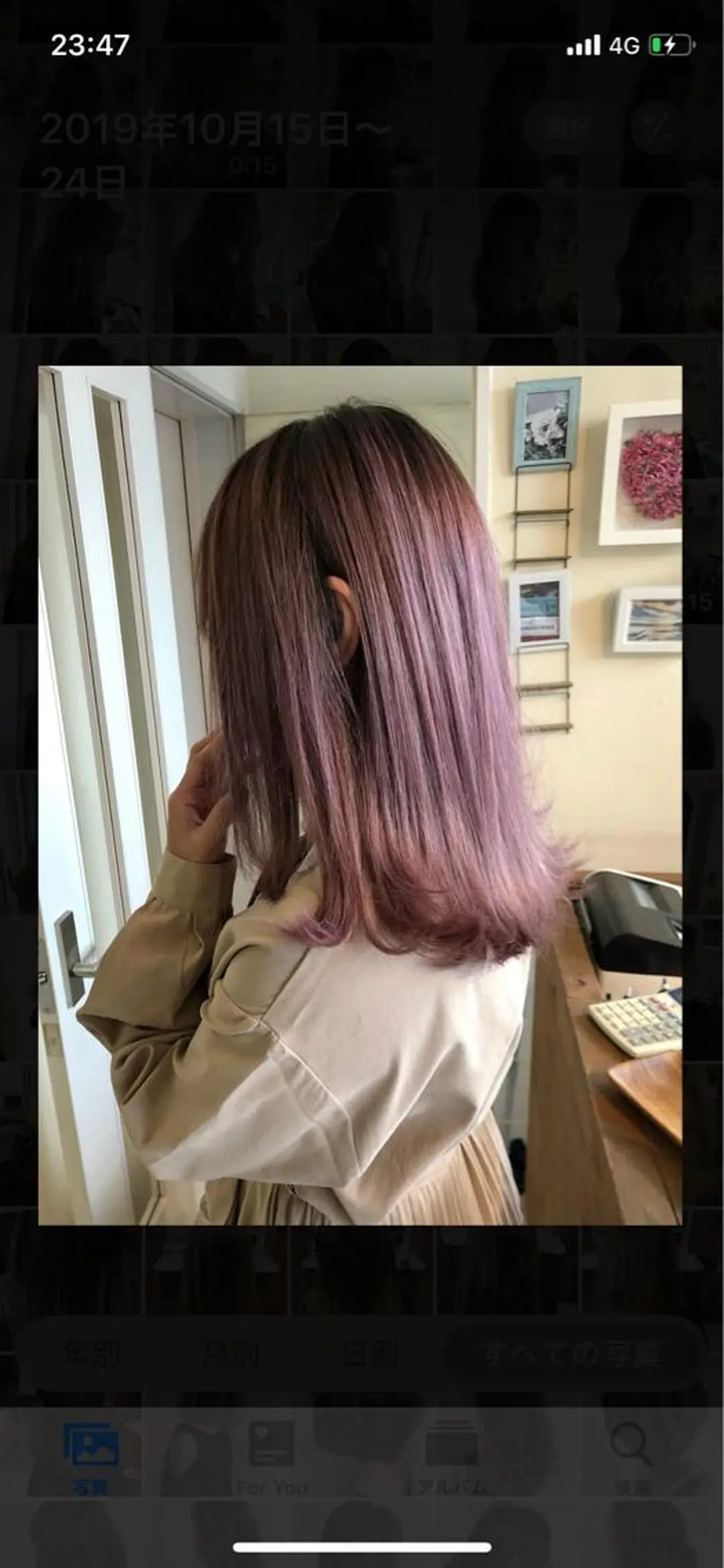 ミディアム ヘアカラー 韓国レイヤー外国人風 透明感カラー髪質改善のヘアスタイル