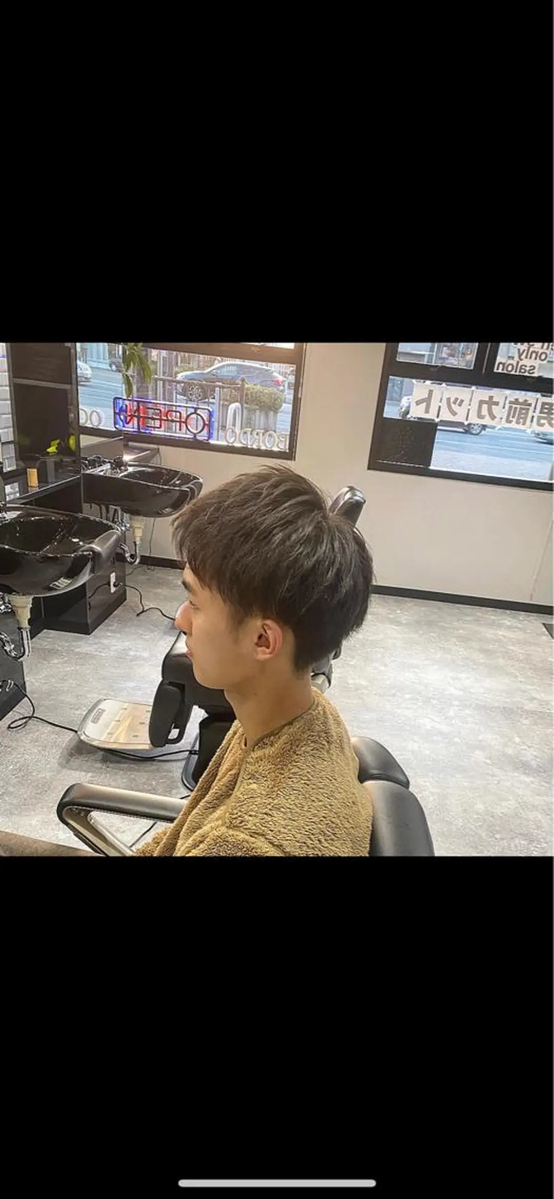 ショート メンズ アップバング カット 前田賢生 ご新規様はNGのヘアスタイル