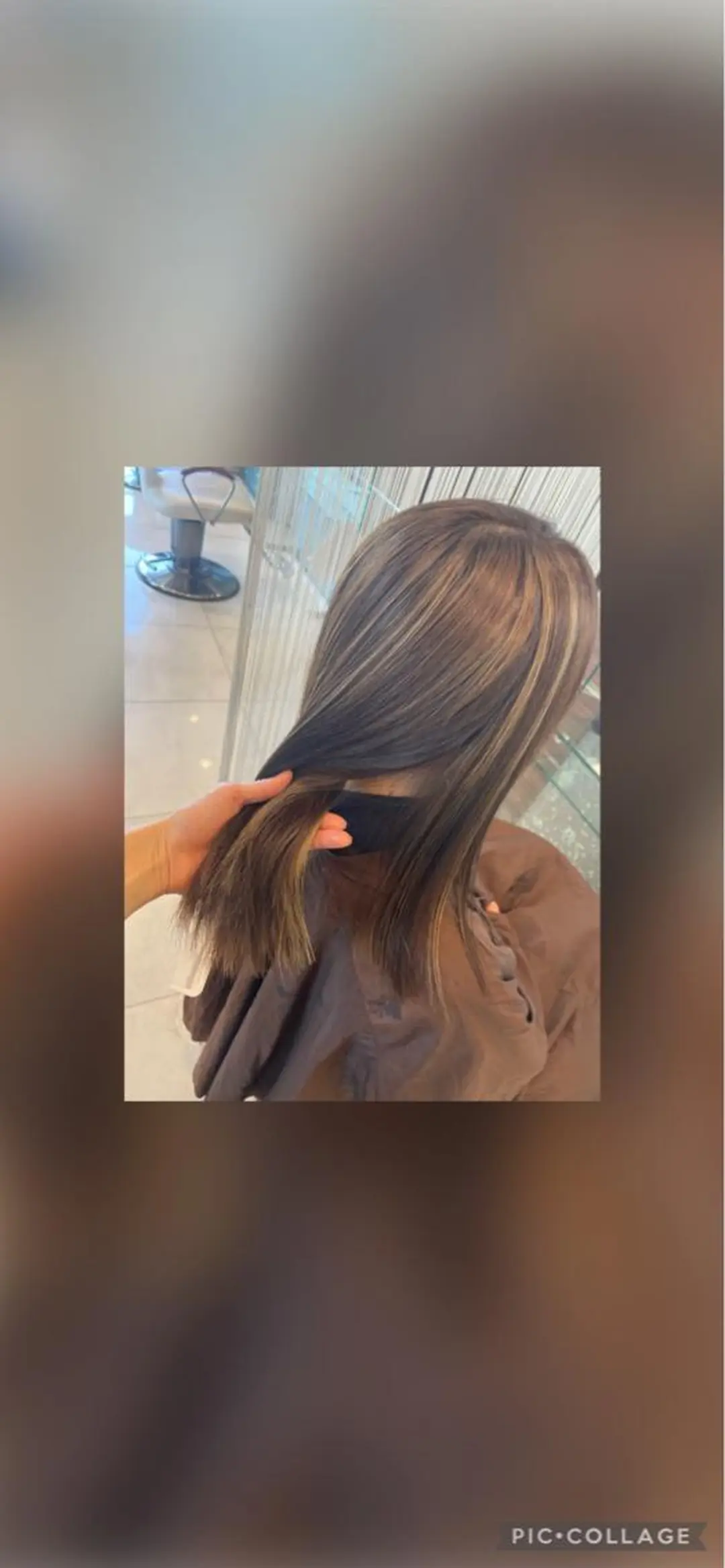 セミロング カラー ハイライトカラー ハイライト 佐々木 麻純のヘアスタイル