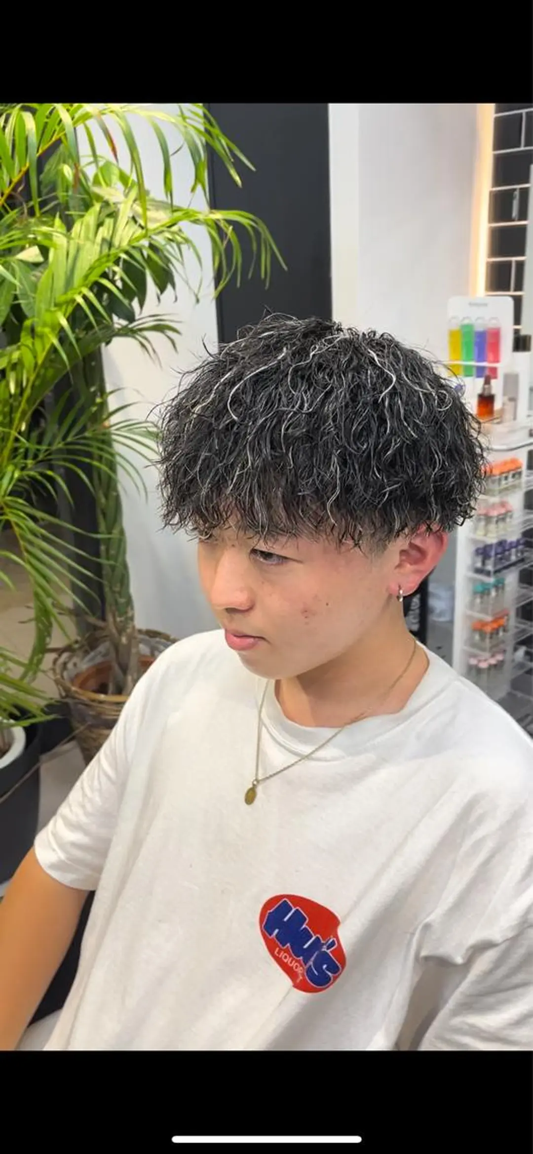 ショート パーマ ヘアアレンジ メンズ メンズメッシュ カット ヘアカラー ヘアセット men'slapis YUTOのヘアスタイル