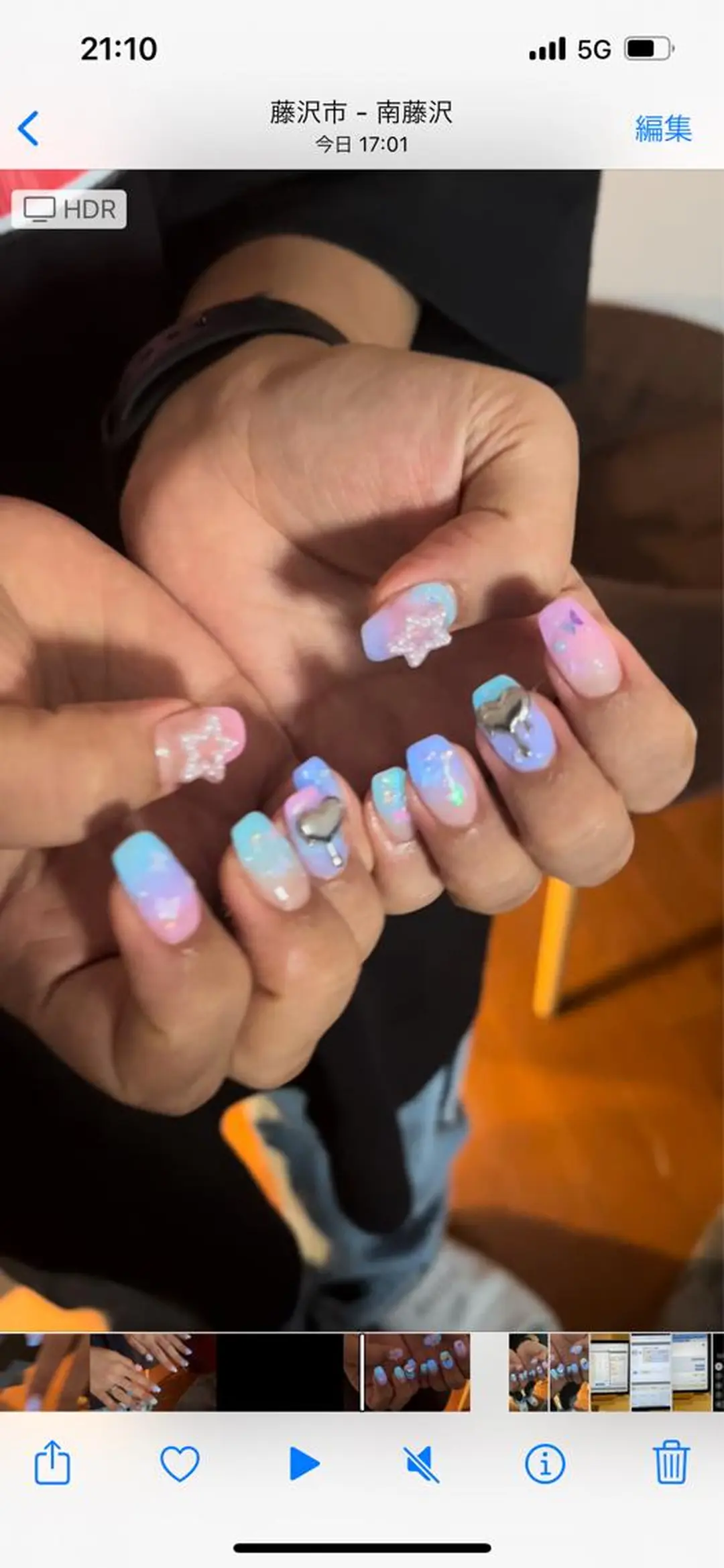 ネイル グラデーション ハート ホログラムネイル パープル ハンドネイル フットネイル para ☀︎ sol by BECK所属・Para Sol nail　Maoのネイルデザイン
