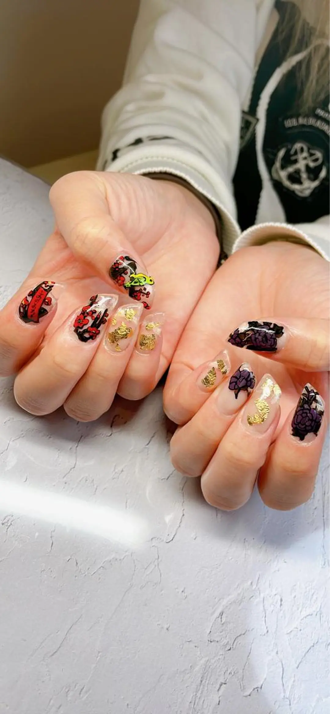 ネイル アートネイル 長さ出し ハンドネイル LaLa Peach 福岡のマツエク・マツパデザイン