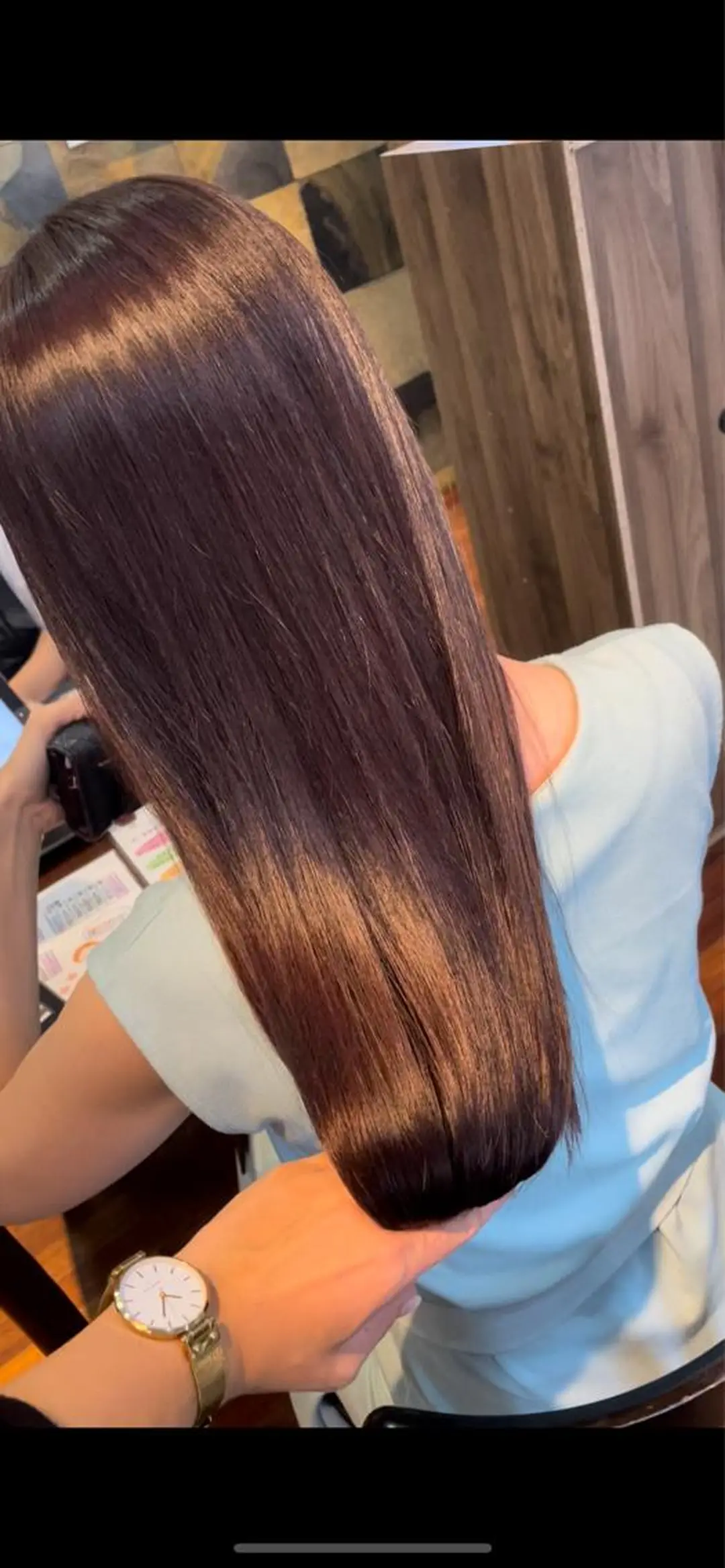 ロング カラー ラベンダーカラー ピンクカラー ピンクラベンダー 福見 美保のヘアスタイル