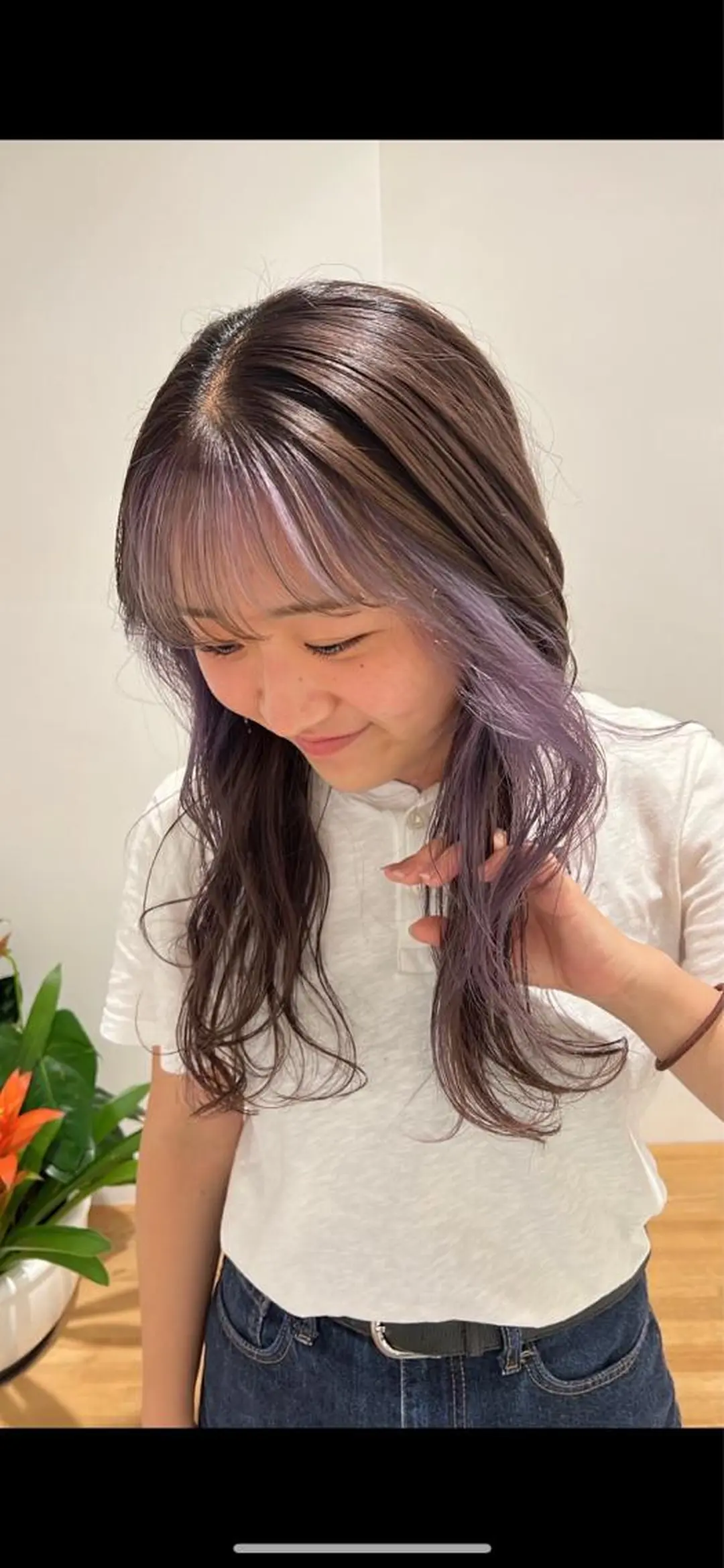 ロング カラー ブリーチ ハイトーンカラー ラベンダーカラー 山田 和のヘアスタイル