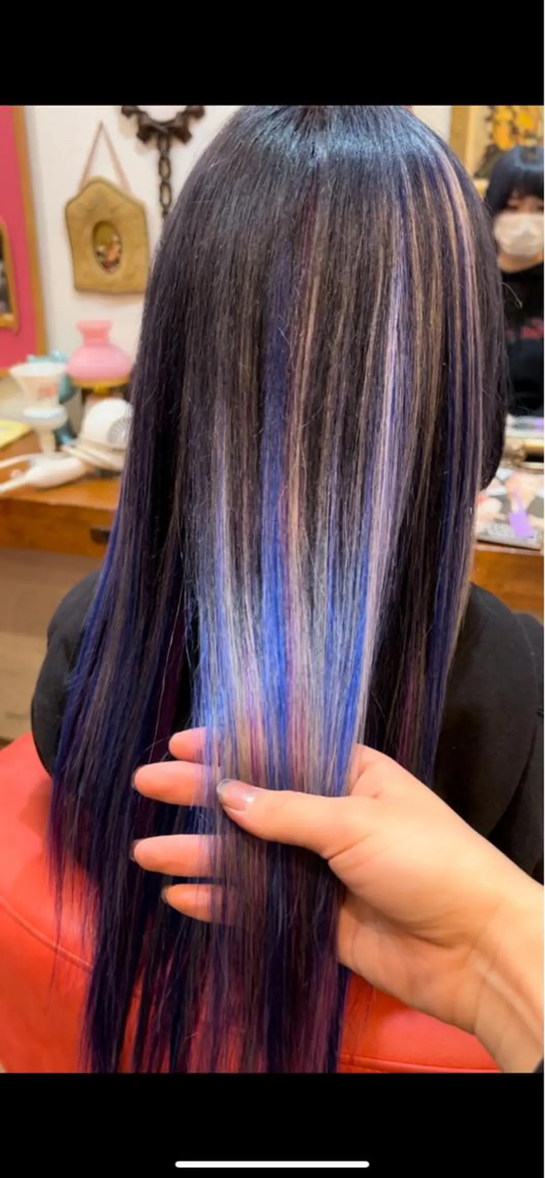 ロング パープルカラー ナカノ /シールエクステのヘアスタイル