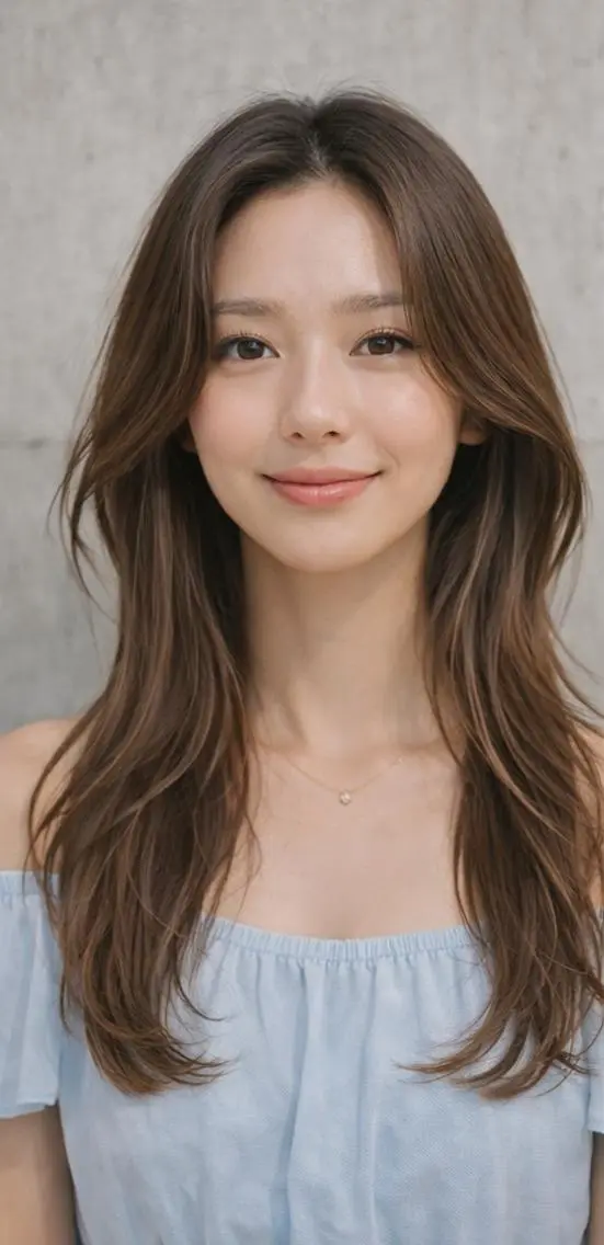 ロング カラー パーマ レイヤーカット ロング 髪質改善ストレート *くわのヘアスタイル