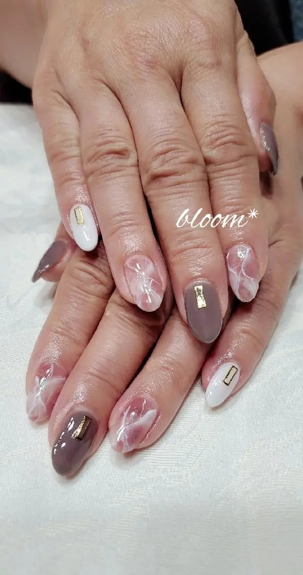 ネイル 大理石ネイル(マーブル) bloom *のネイルデザイン