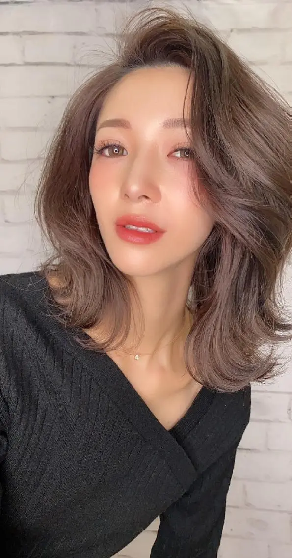 ミディアム カラー アディクシーカラー ブリーチ 透明感カラー ラベンダーカラー ヘッドスパ RIENS♡xrea 山本優舞のヘアスタイル