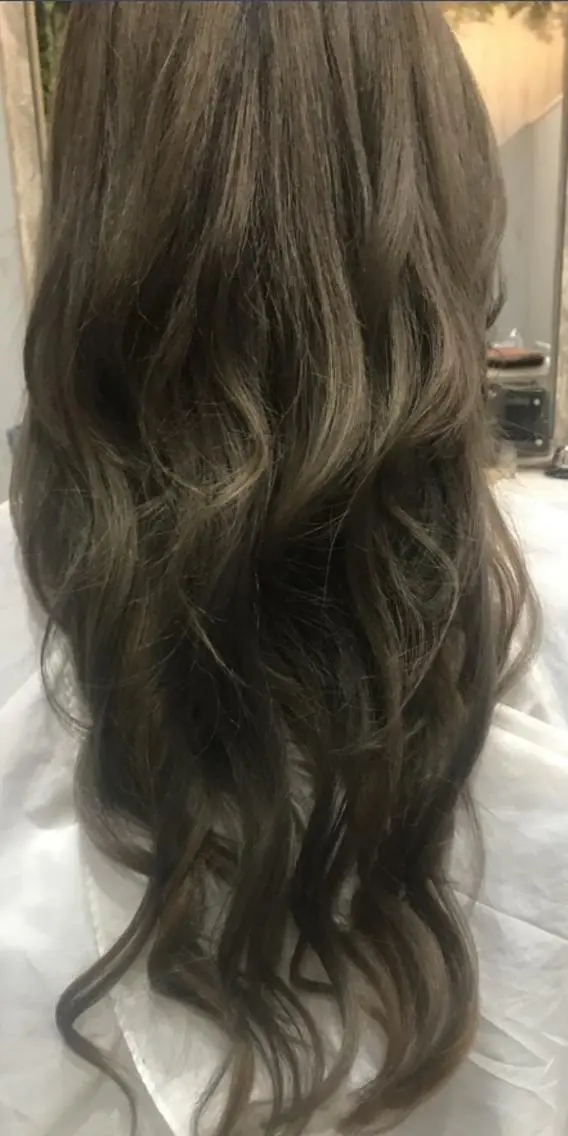 ロング カラー ヘアアレンジ チビ編み込みエクステ シールEXどぅ〜すのヘアスタイル