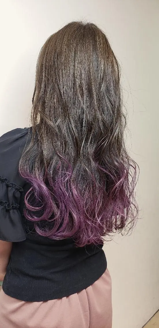 ロング ヘアアレンジ カラー ブルーカラー ブルーラベンダー グラデーションカラー ラベンダーカラー 【髪質改善美容師】t occa茨木篠原健太のヘアスタイル