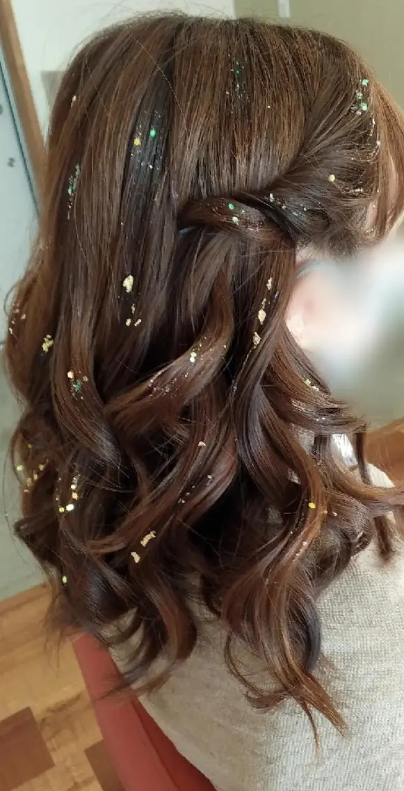 セミロング ヘアアレンジ 成人式 結婚式・ブライダル 卒業式のヘアスタイル 韓国風ヘア 浴衣 Rarely  beautyのヘアスタイル
