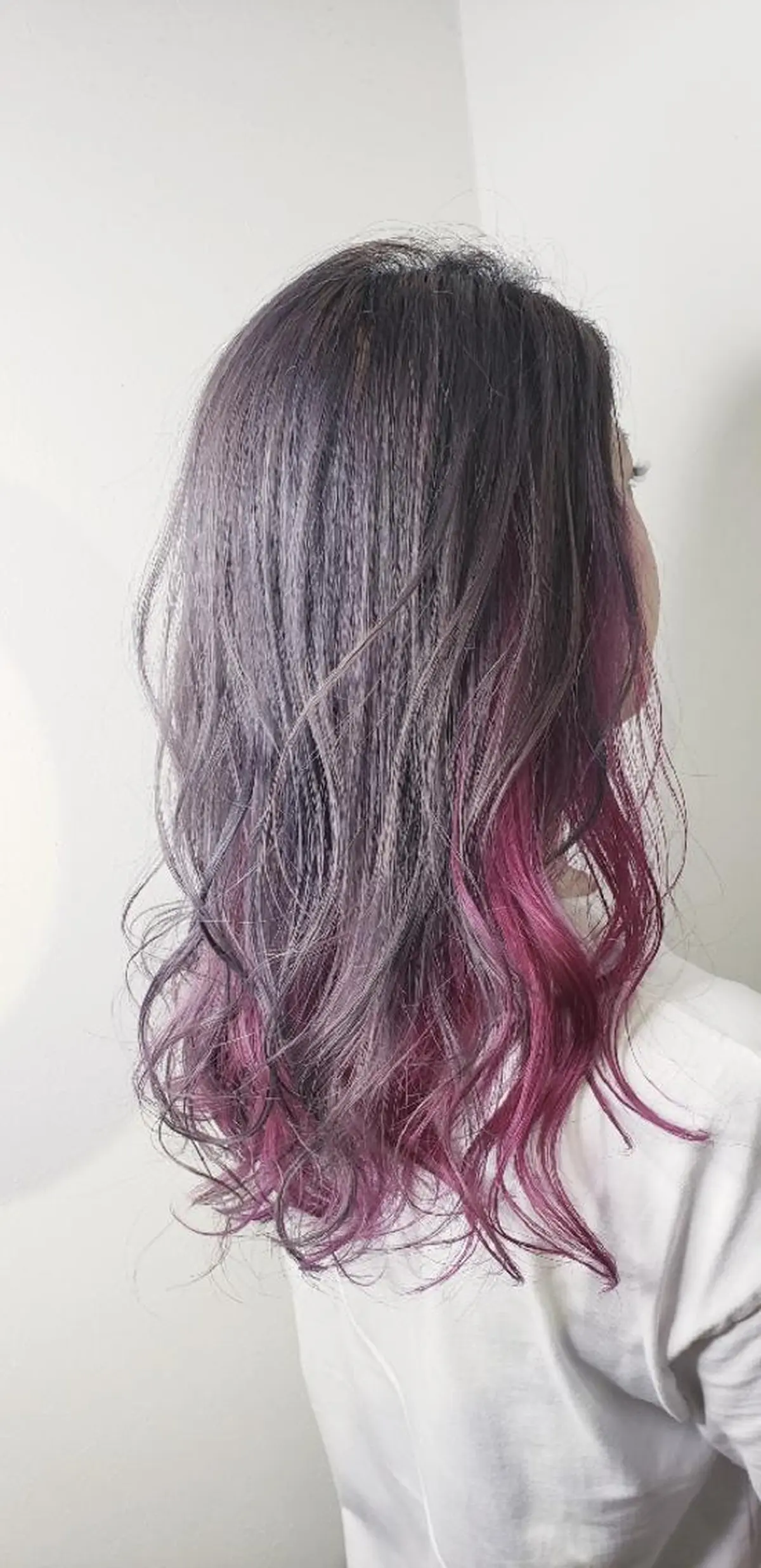 セミロング カラー ヘアアレンジ カシス グレージュ ピンクカラー 【髪質改善美容師】t occa茨木篠原健太のヘアスタイル