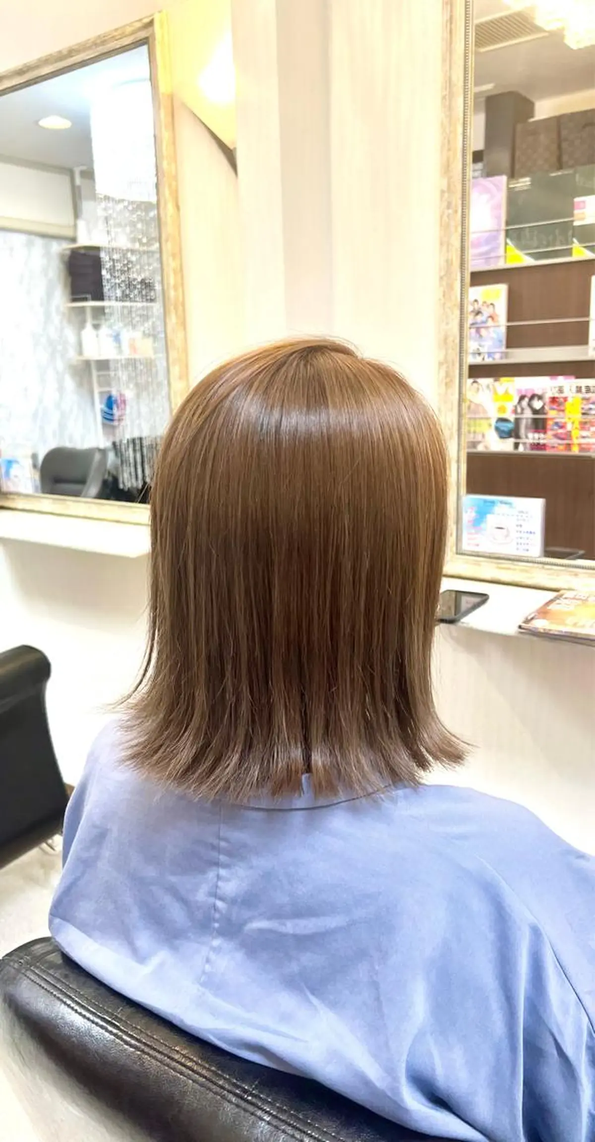 ミディアム カラー ブリーチ グレージュ ブリーチなしカラー KEN 🌟のヘアスタイル