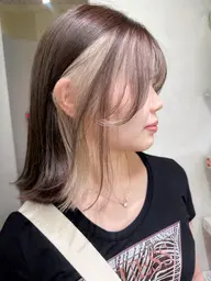 【カット＋インナーカラー】‼みんな大好きカット＋インナーカラー（ケアブリーチ込）¥17900→¥9900