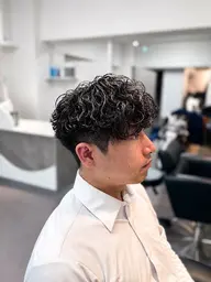メンズ限定【似合わせカット➕波巻きパーマ】眉カット、TR付き