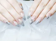 10本長さだし×ワンカラー/ラメ/ラメグラ2本ストーン付