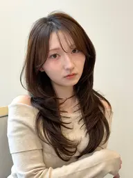 🏅人気No.1🏅仕上がり高評価💫 カット＋ワンカラー　✨レイヤーカット✨韓国風ヘア✨