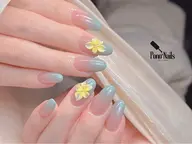 長さだし10本◎うるうる雫×ぷっくり3Dフラワー2本