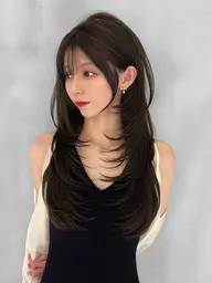 【minimo限定クーポン】ロングレイヤーカット+高級艶カラー+ディープレイヤートリートメント