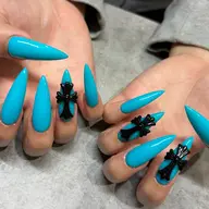 🖤【オフなし】1cm以上の長さ出し✝️ クロムパーツ+チップスカルプワンカラーコース