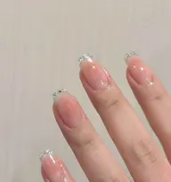 【自爪・ケア込み】ガラスフレンチネイル