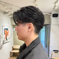 【カット＋パーマ＋トリートメント】センターパート/ニュアンスパーマ/メンズカット/シャドウパーマ／マッシュショート
