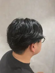 メンズカット＋フェザーパーマ+前処理剤