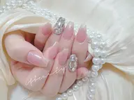 【初回ソフトジェルオフ無料】ワンカラー➕大きいパーツ2個／埋め尽くし2本(チェン無し)