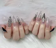 🦋[チップ長さだし]  持ち込みOK♡ 6本アート（パーツ・ストーン付放題）　¥9500🩵