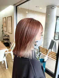 【⭐イヤリングカラー➕カット⭐両サイドブリーチ➕全体ヘアカラー】トリーメント付
