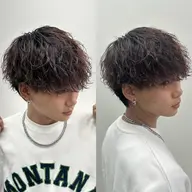 メンズカット+特殊パーマ+ワンカラー