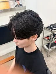 【❤️🔥人気No.1✨】メンズカット+毛流れパーマ+髪質改善トリートメント(シャンプー+スタイリング込)