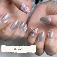 🎀チップ長さ出し🎀マグネットネイル+パーツ2個 オフ無し