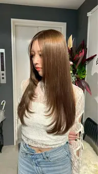 カット➕ブリーチなしダブルカラー➕Aujuaトリートメント2step
