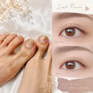 フットワンカラーorラメグラ➕まつげパーマ👀🤍¥8500