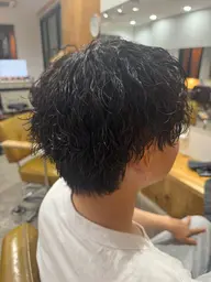 カット+波巻きパーマ