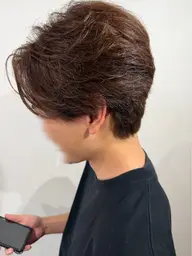 センターパートメンズカット＋ワンカラー