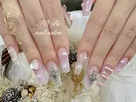 ❣️クリアのアクリルスカルプ長さ出し+ワンホンネイルコース