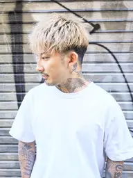 【Men's限定クーポン】カット+Wカラー(1ブリーチ&オンカラー)😎