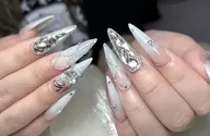 🩷[チップスカルプ]ゴデコデ持ち込みデザイン10本アート+パーツつけ放題🩷