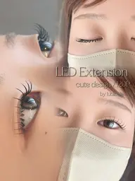 ✨️持ち通常の2倍✨LEDマツエク/フラットラッシュ120本【仕上がりコーティング付き】
